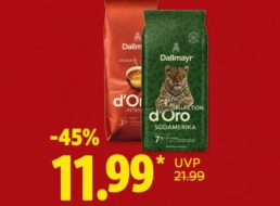 Dallmayr: Kaffeebohnen im Kilopack für 11,99 Euro bei Lidl