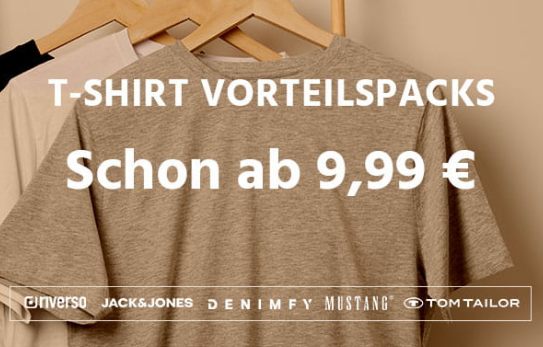 Denimfy: T-Shirt-Multipacks ab 9,99 Euro