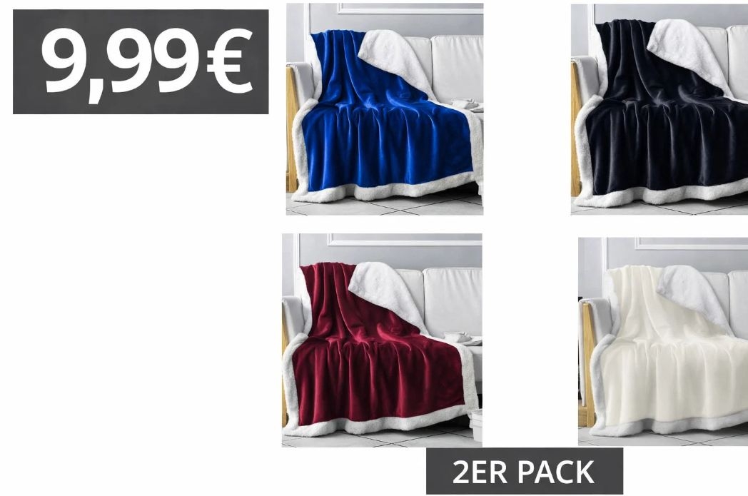 Outlet46: Doppelpack Kuscheldecken für 9,99 Euro