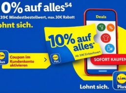 Lidl Plus: Zehn Prozent Rabatt ab 39 Euro Warenwert