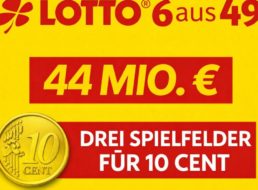 Lotto: 44 Millionen-Jackpot, Teilnahme für 10 Cent