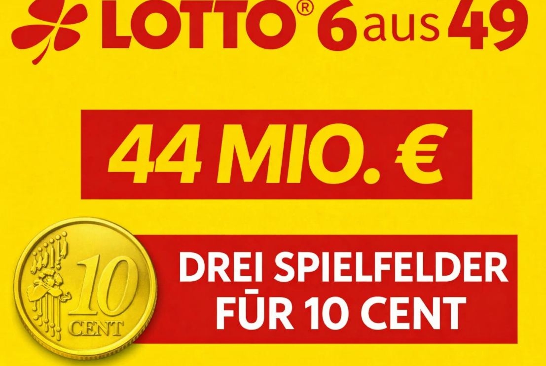 Lotto: 44 Millionen-Jackpot, Teilnahme für 10 Cent