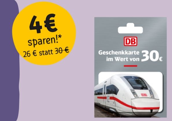 Rewe: Bahn-Guthaben von 30 Euro für 26 Euro