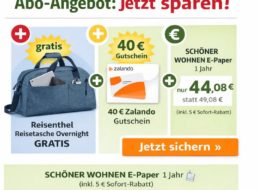 Schöner Wohnen: Jahresabo mit kostenloser Reisenthel-Tasche für 45,08 Euro
