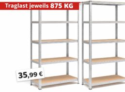 Amazon: Schwerlastregal im Doppelpack für 35,99 Euro