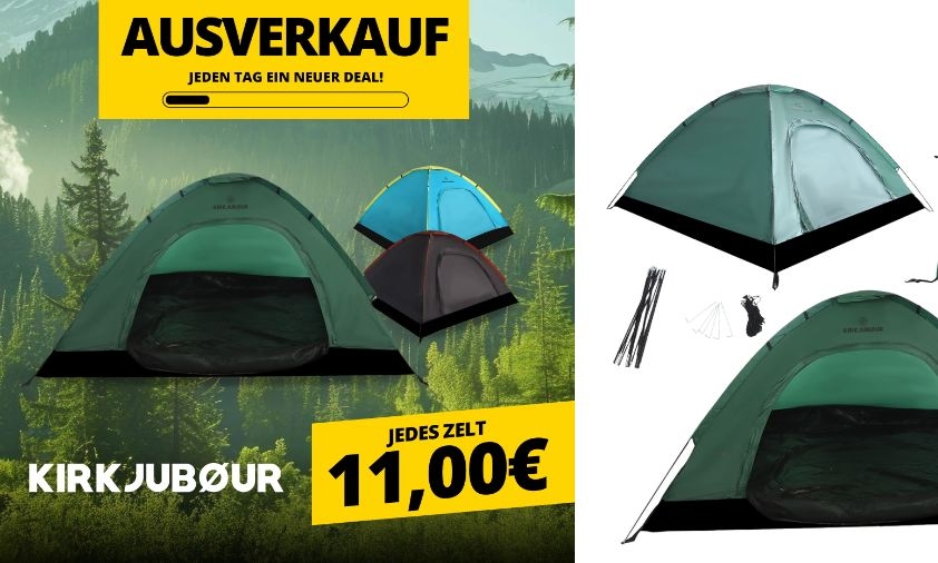 Sportspar: Zwei-Personenzelt für elf Euro
