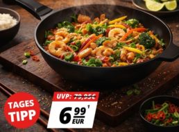 Steuber: Wokpfanne mit 28 Zentimeter Durchmesser für 6,99 Euro