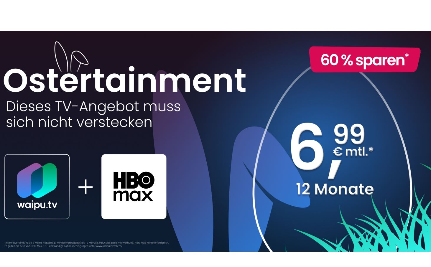 Waipu.tv: Kombi mit "HBO Max" für 6,99 Euro / Monat