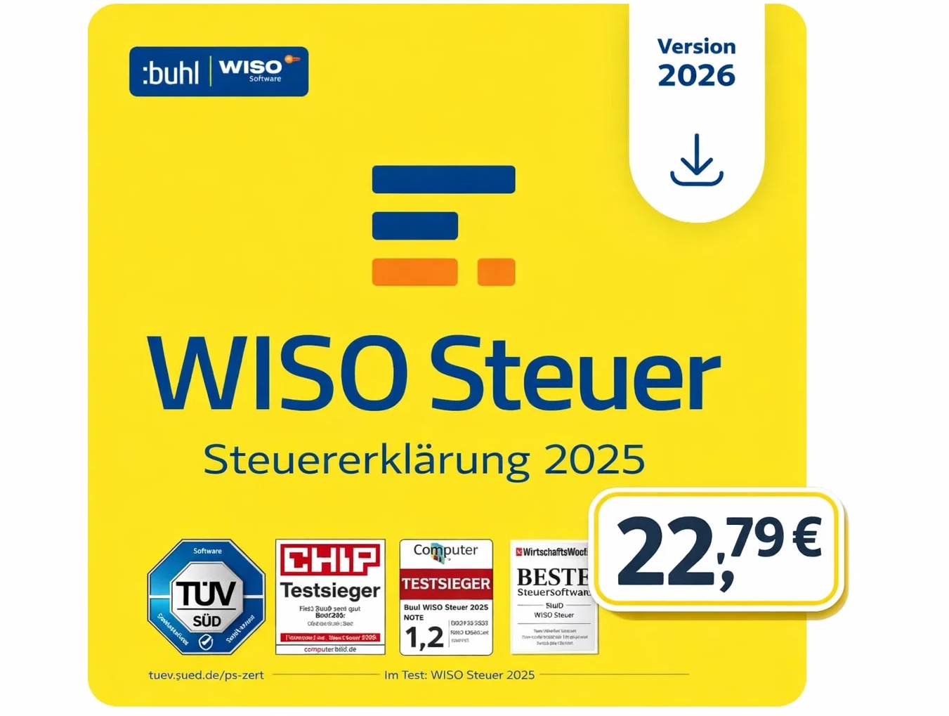 Amazon: "Wiso Steuer 2026" für 22,79 Euro