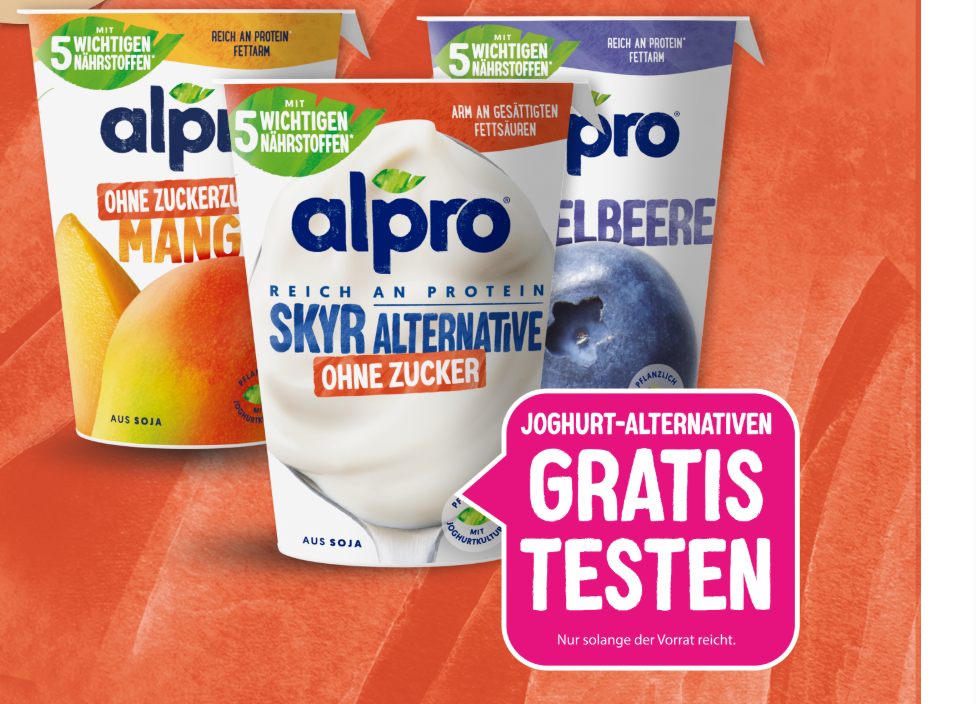 Alpro: Joghurtalternative dank Cashback gratis testen