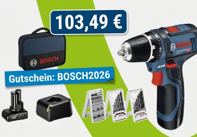 Völkner: Akkuschrauber Bosch Professional GSR 12V-15 für 103,49 Euro