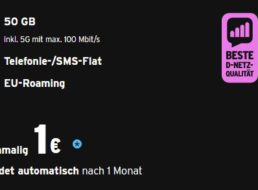 Knaller: 1 Monat 50 GByte 5G-Daten für 1 Euro mit automatischem Ende