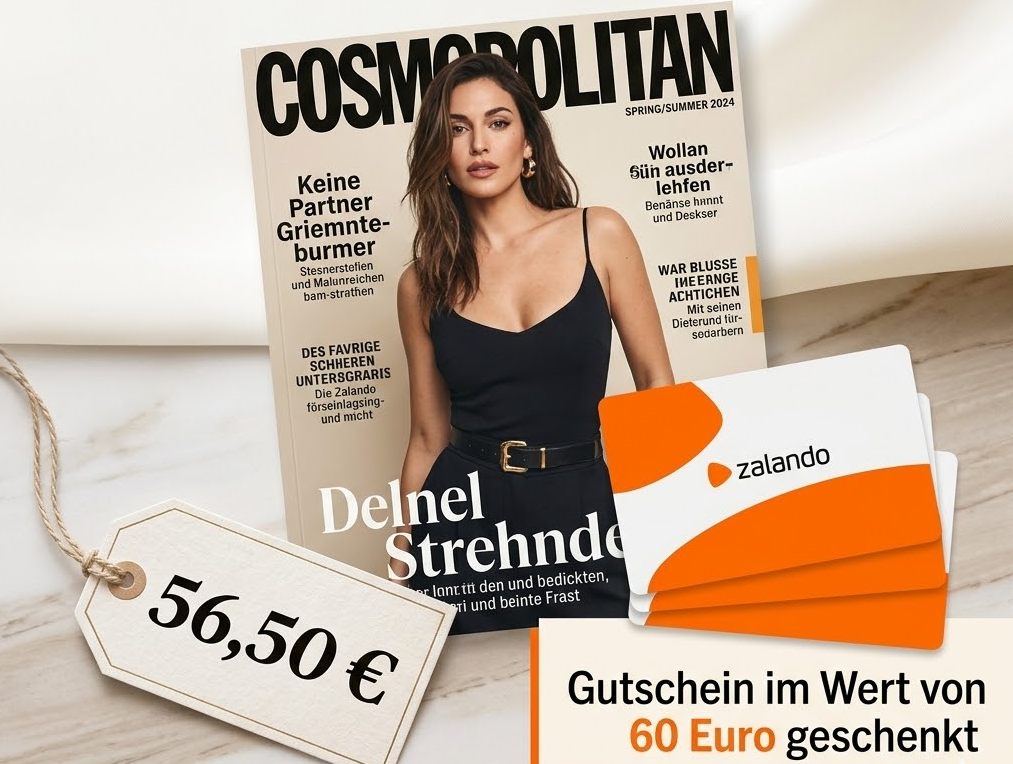 Cosmopolitan: Jahresabo für 56,50 Euro mit Gutschein über 60 Euro