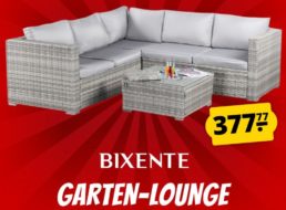 Sportspar: Polyrattan-Sitzgruppe mit Tisch für 377,77 Euro