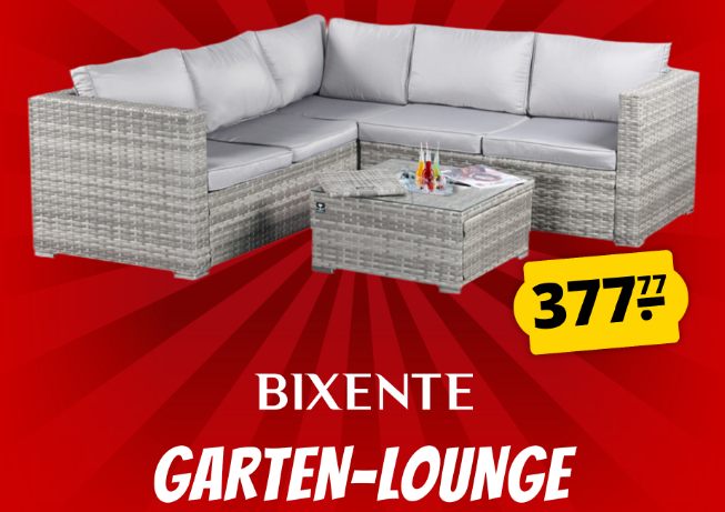 Sportspar: Polyrattan-Sitzgruppe mit Tisch für 377,77 Euro