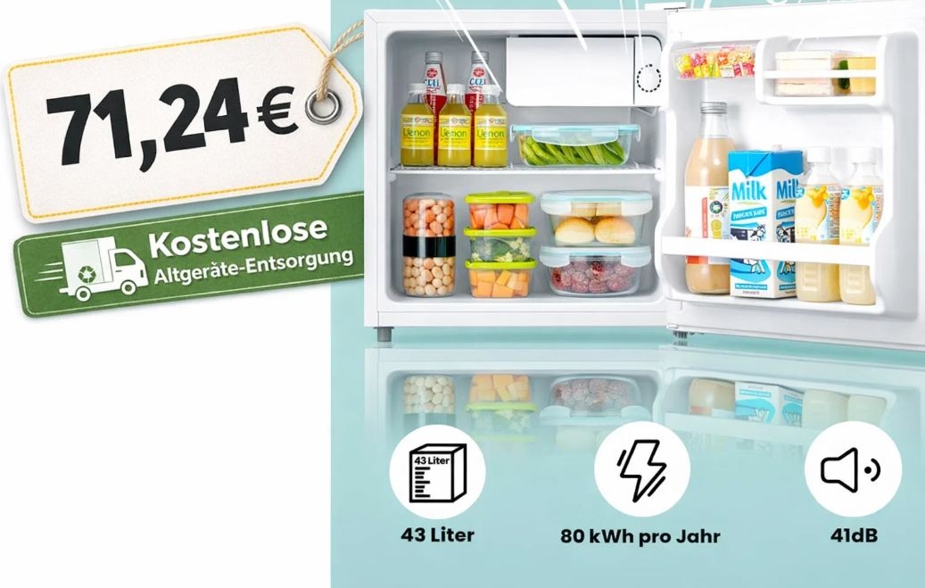 Mini-Kühlschrank: "Comfee RCD50WH2(E)" für 71,24 Euro
