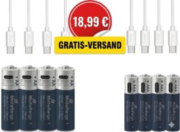 Ebay: Achterpack Akkus mit USB-Anschluss für 18,99 Euro