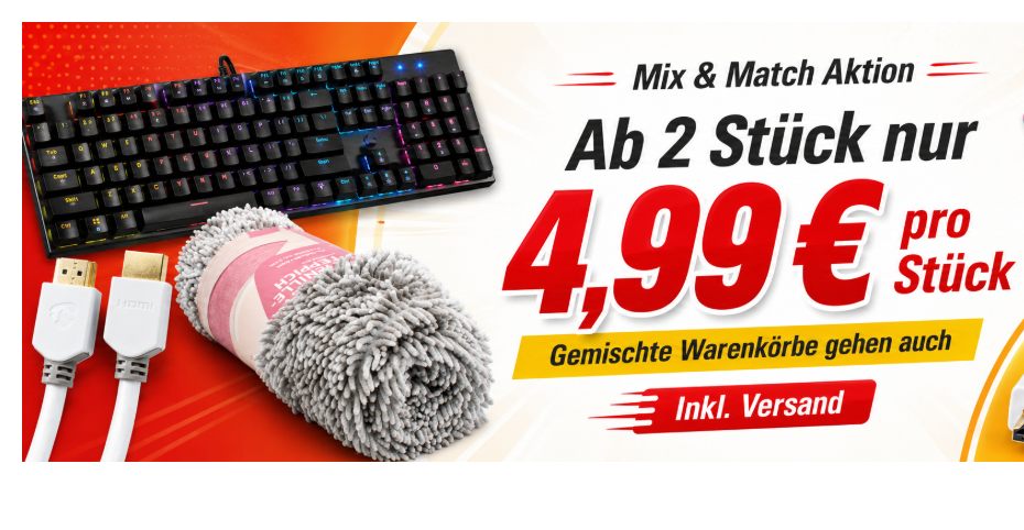 Dealclub: 2 Artikel nach Wahl für je 4,99 Euro frei Haus