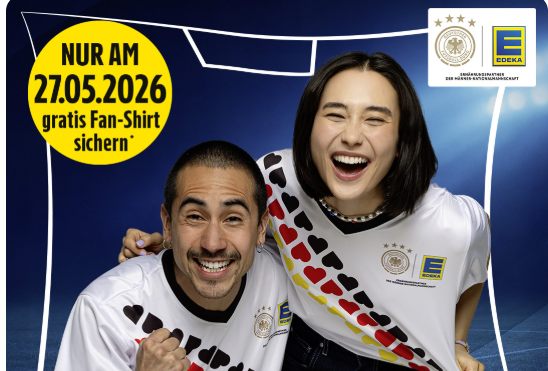 Gratis: Edeka-Fanshirt am kommenden Mittwoch