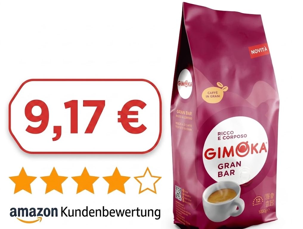 Sparabo: 1 Kilogramm Kaffeebohnen "Gimoka Gran Bar" für 9,17 Euro