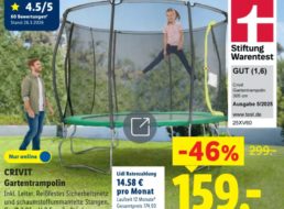 Lidl: Trampolin mit Note 1,6 bei „Stiftung Warentest“ für 159 Euro