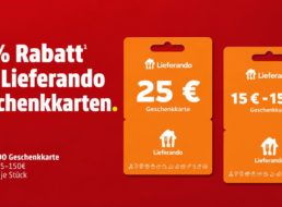 Lieferando: Guthabenkarten mit 15 Prozent Rabatt via Penny