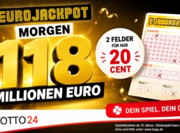 Euro Jackpot: Jetzt für 10 Cent pro Feld um 118 Millionen Euro mitspielen