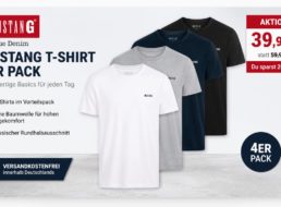Mustang: T-Shirts im Viererpack für 39,99 Euro