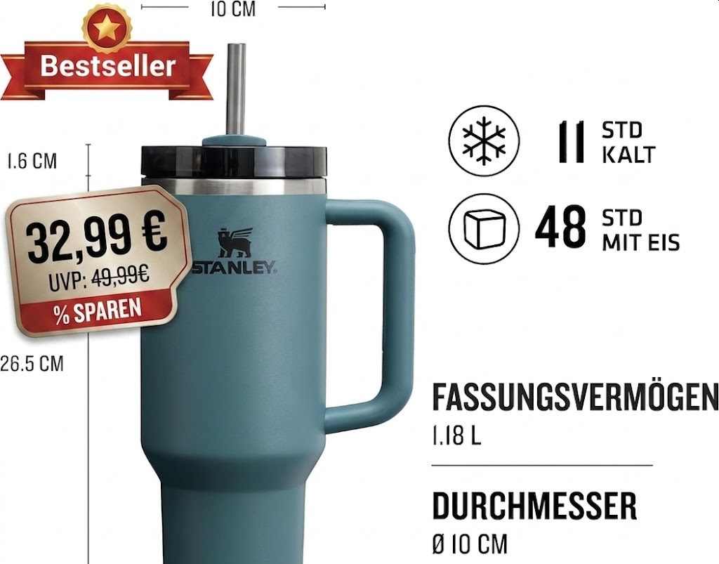 Bestseller: Stanley 1913 Thermoflasche für 32,99 Euro