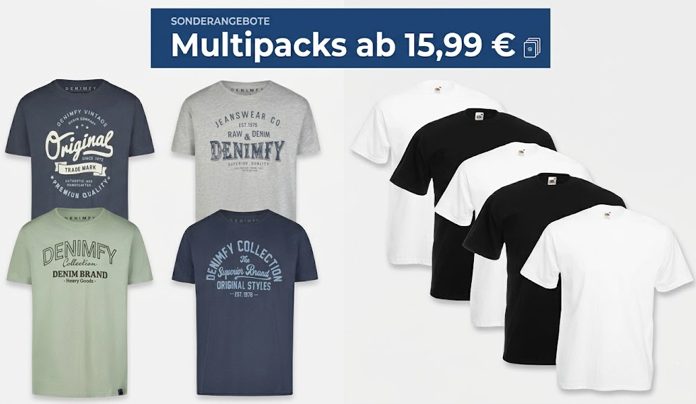 Ebay: T-Shirt-Multipacks ab 15,99 Euro