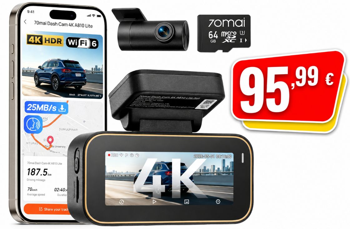 Prime Day: Dashcam 70mai A810 Lite für 95,99 Euro