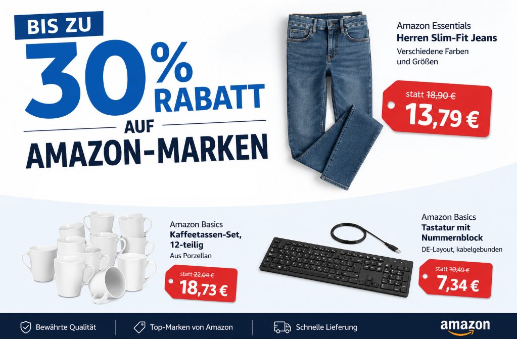 Amazon Marken: Bis zu 30 Prozent Rabatt für Prime-Kunden