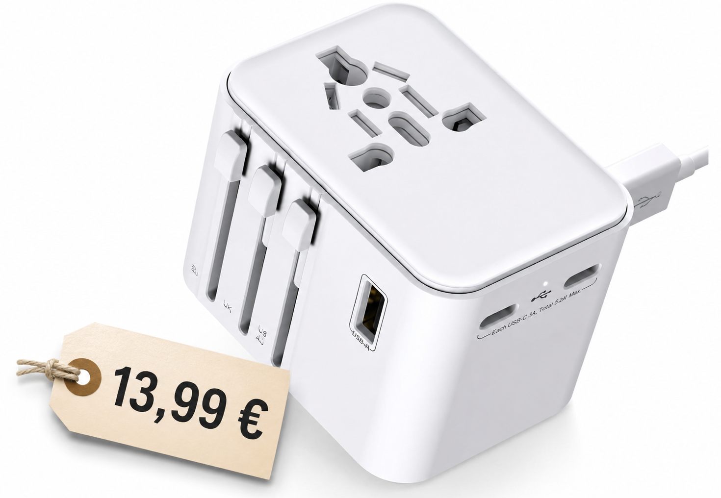 Amazon: Reiseadapter mit USB für 13,99 Euro