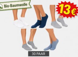 Outlet46: 30 Paar Bio-Socken für 13 Euro