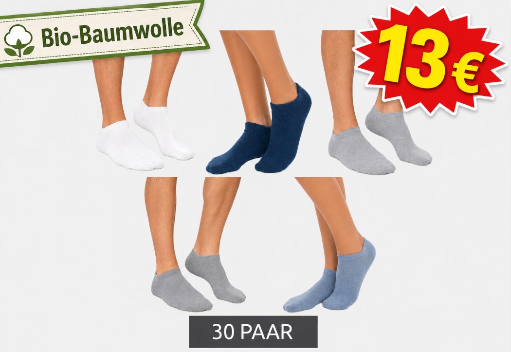 Outlet46: 30 Paar Bio-Socken für 13 Euro
