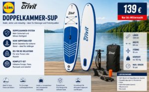 Lidl Plus: Doppelkammer-SUP bis Mitternacht für 139 Euro