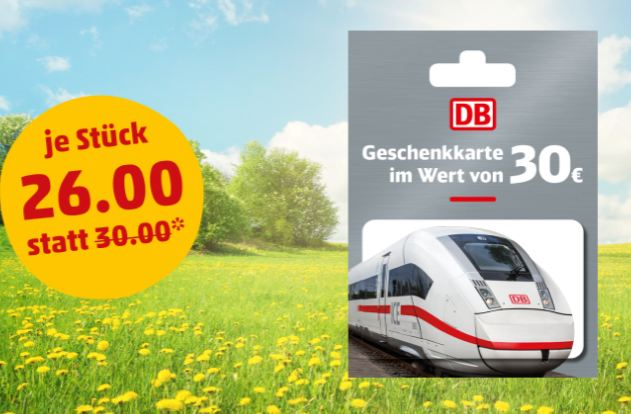 Penny-Kartenwelt: DB-Guthaben von 30 Euro für 26 Euro
