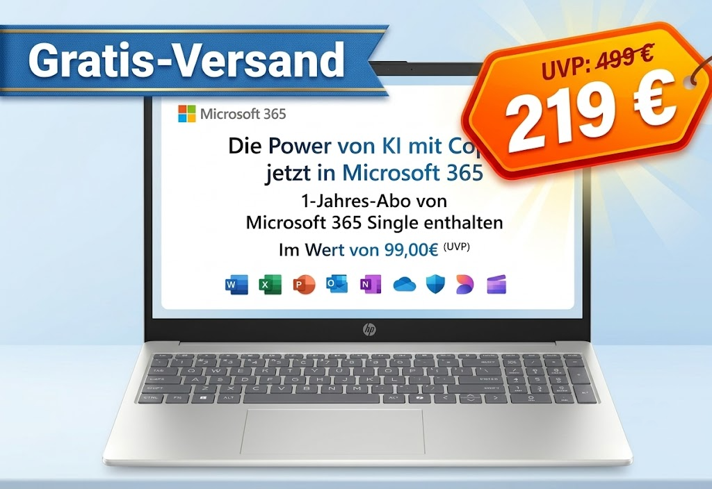 Amazon: Einsteiger-Notebook mit Microsoft 365 für 219 Euro
