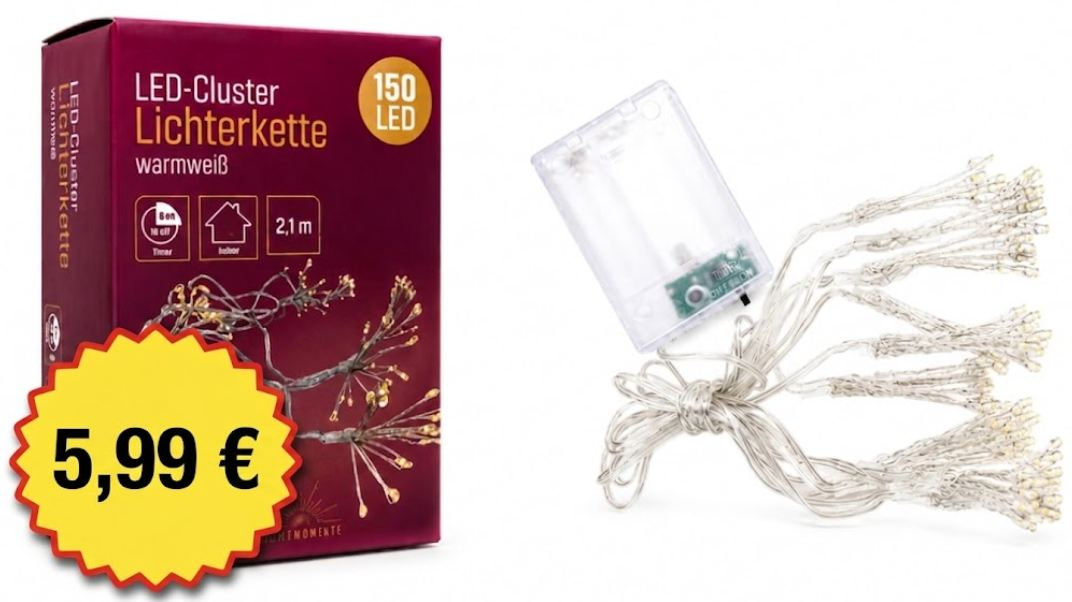Outlet46: LED-Cluster-Lichterkette für 5,99 Euro