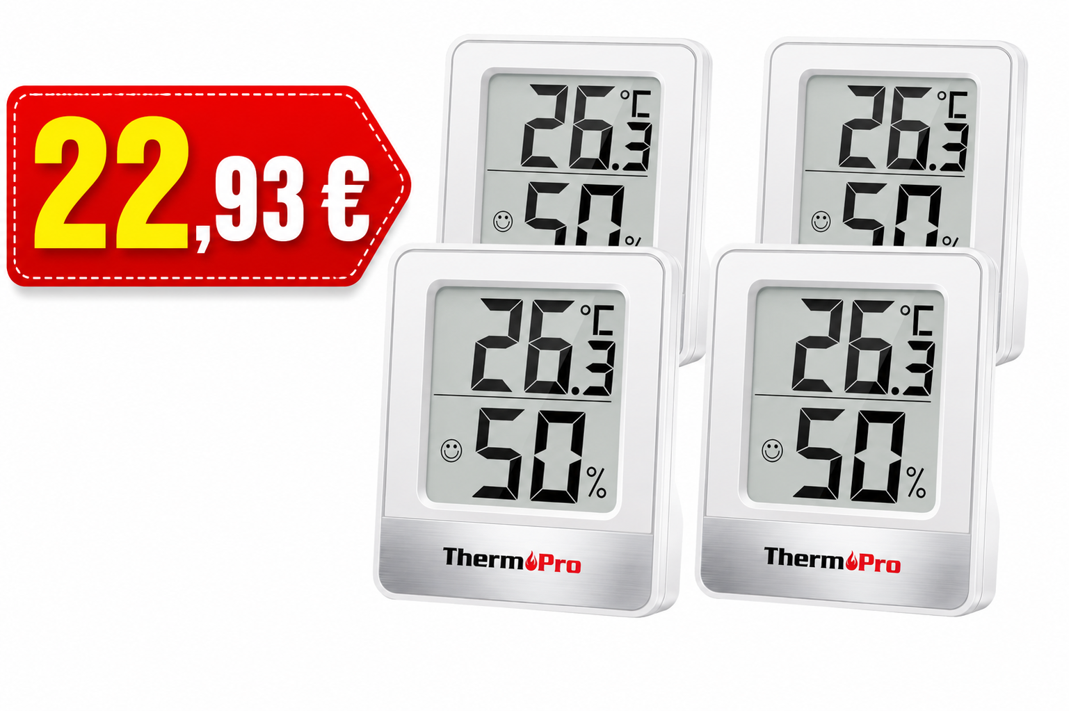 Amazon: Viererset digitale Thermometer für 22,93 Euro
