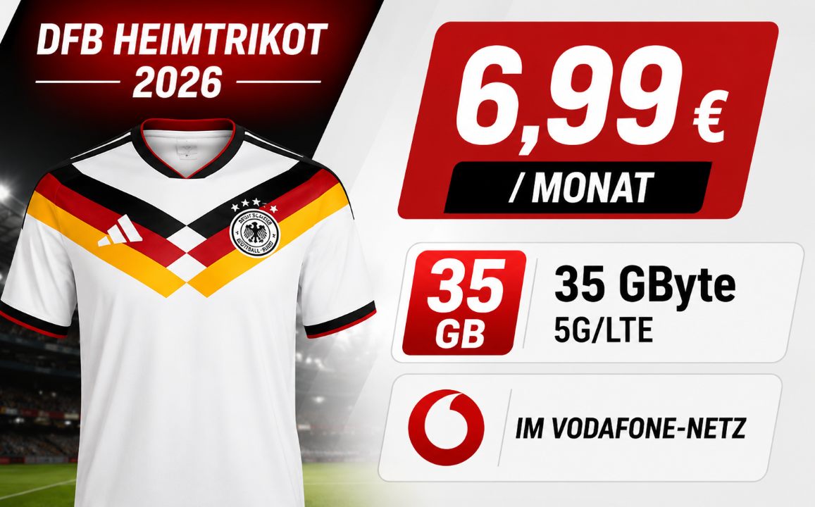 Logitel: WM-Trikot zum Schnäppchen-Tarif im Vodafone-Netz für 6,99 Euro