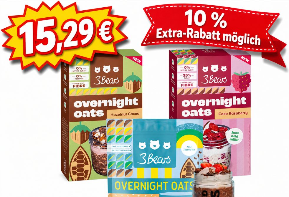 3Bears: Porridge im Dreierpack für 15,29 Euro