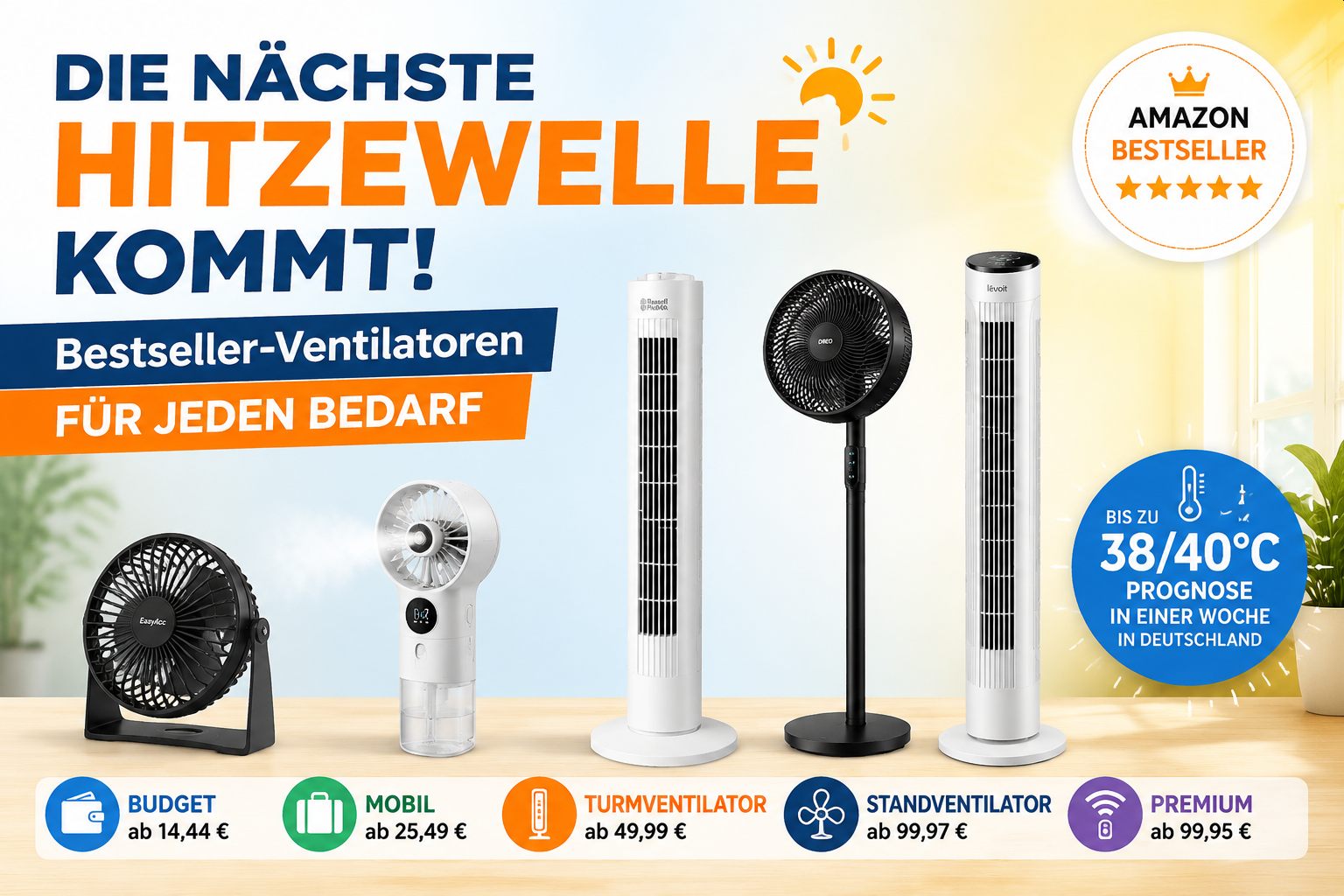 Hitzewelle: Diese Top-Ventilatoren sind jetzt im Preis reduziert
