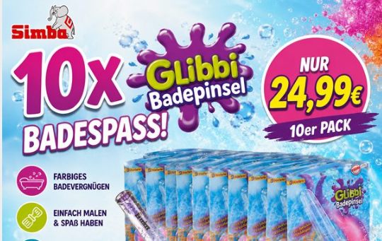 Outlet46: 10er-Pack Glibbi-Badepinsel für 24,99 Euro