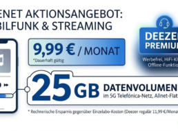 Freenet: 25 GByte 5G-Daten mit Deezer Premium für 9,99 Euro