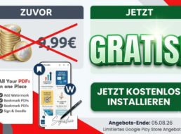 Gratis: App „PDF Reader & Editor (PRO)“ für 0 statt 9,99 Euro
