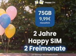 Happy SIM: Allnet-Flat mit 75 GByte 5G für 9,99 Euro