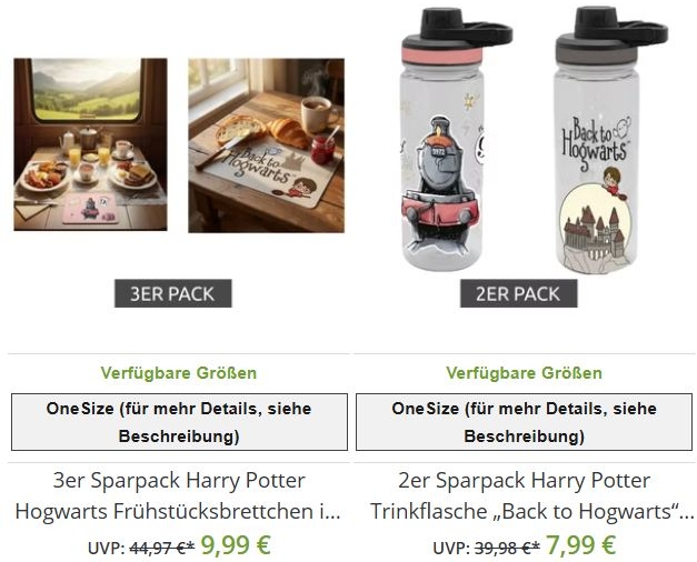 Outlet46: Dreierpack Frühstückbrettchen "Harry Potter" für 9,99 Euro