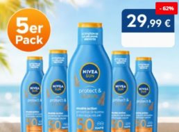 Dealclub: Nivea-Sonnenmilch im Fünferpack für 29,99 Euro