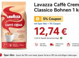 Amazon: „Lavazza Caffè Crema Classico“ für 12,74 Euro im Sparabo